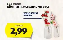 Hofer Home creation künstlicher strauss mit vase Angebot