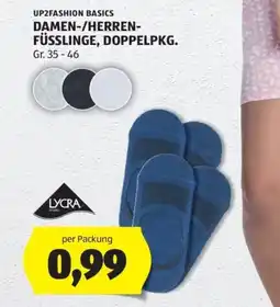 Hofer Up2fashion basics damen-/herren- füsslinge, doppelpkg. Angebot