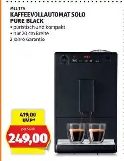 Hofer MELITTA KAFFEEVOLLAUTOMAT SOLO PURE BLACK Angebot