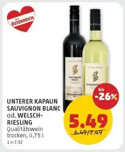 PENNY UNTERER KAPAUN SAUVIGNON BLANC od. WELSCH-RIESLING Angebot