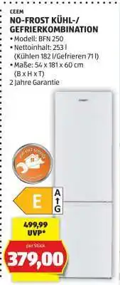 Hofer CEEM NO-FROST KÜHL-/GEFRIERKOMBINATION Angebot
