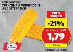 Hofer Hofer marktplatz zuckermais vorgekocht Angebot