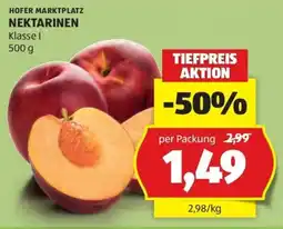 Hofer Hofer marktplatz nektarinen Angebot