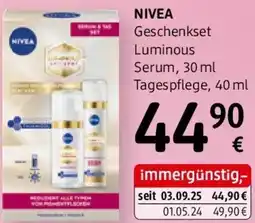 dm Nivea geschenkset luminous Serum, Tagespflege Angebot