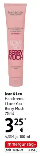 dm Jean & Len Handcreme I Love You Berry Much Angebot