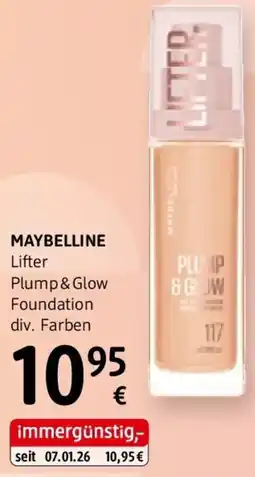 dm Maybelline lifter plump & glow foundation Angebot