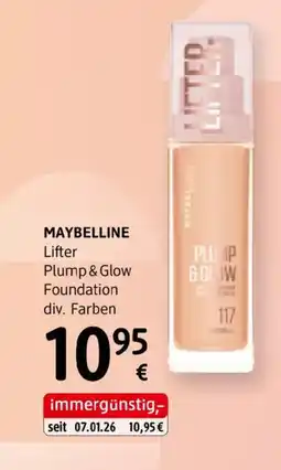 dm Maybelline lifter plump & glow foundation Angebot