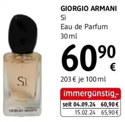 dm Giorgio armani Si Eau de Parfum Angebot