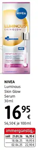 dm Nivea luminous skin glow serum Angebot