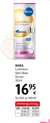 dm Nivea luminous skin glow serum Angebot