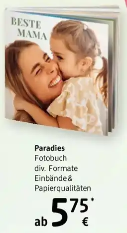 dm Paradies fotobuch div. formate einbände & papierqualitäten Angebot