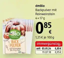 dm dmBio Backpulver mit Reinweinstein Angebot
