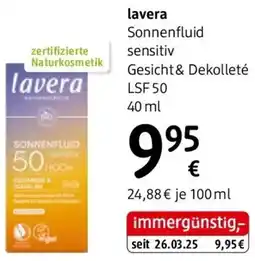 dm Lavera sonnenfluid sensitiv gesicht & dekolleté lsf 50 Angebot