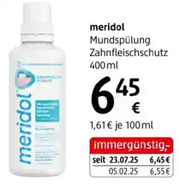dm Meridol mundspülung zahnfleischschutz Angebot