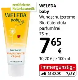 dm Weleda baby wundschutzcreme bio-calendula parfümfrei Angebot