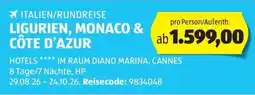 Hofer Italien/rundreise ligurien, monaco & côte d'azur Angebot