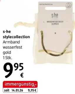 dm S-he stylecollection Armband wasserfest gold Angebot