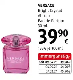 dm Versace bright crystal absolu eau de parfum Angebot