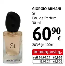 dm Giorgio armani sì eau de parfum Angebot