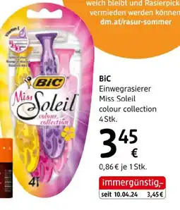 dm Bic einwegrasierer miss soleil colour collection Angebot