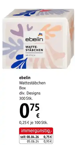 dm Ebelin wattestäbchen box div. designs Angebot