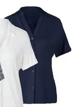 Tchibo Eduscho Blusenshirt mit Knopfleiste, dunkelblau Angebot