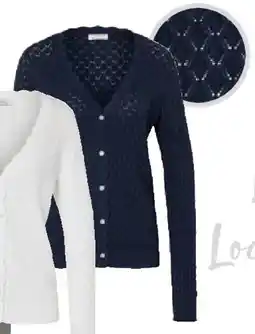 Tchibo Eduscho Strickjacke mit Ajour-Muster, dunkelblau Angebot