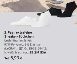Tchibo Eduscho 2 Paar extrafeine Sneaker-Söckchen Angebot