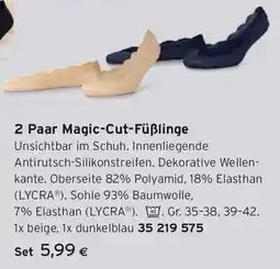 Tchibo Eduscho 2 Paar Magic-Cut-Füßlinge Angebot
