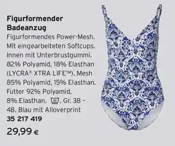 Tchibo Eduscho Figurformender Badeanzug, blau Angebot