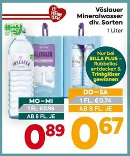 Billa Vöslauer Mineralwasser div. Sorten Angebot
