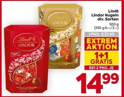 Billa Lindt Lindor Kugeln div. Sorten Angebot