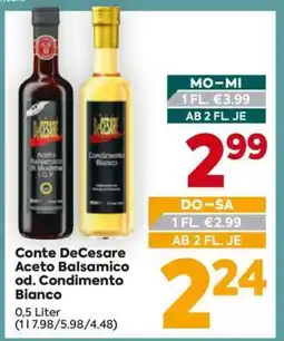 Billa Conte DeCesare Aceto Balsamico od. Condimento Bianco Angebot