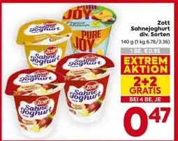 Billa Zott Sahnejoghurt div. Sorten Angebot