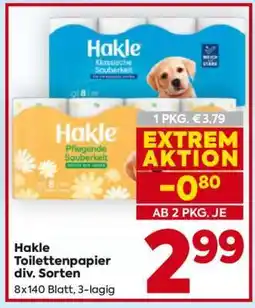 Billa Hakle Toilettenpapier div. Sorten Angebot