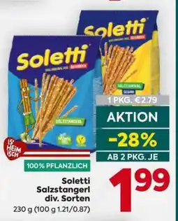 Billa Soletti Salzstangerl div. Sorten Angebot