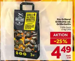 Billa Die Grillerei Grillkohle od. Grillbriketts Angebot