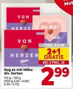 Billa Sag es mit Milka div. Sorten Angebot