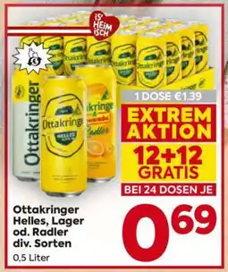 Billa Ottakringer Helles, Lager od. Radler div. Sorten Angebot