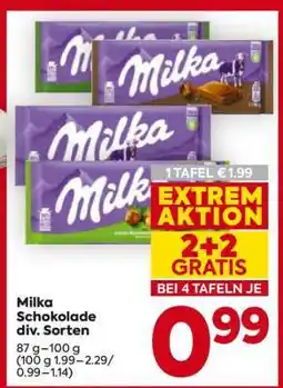 Billa Milka Schokolade div. Sorten Angebot