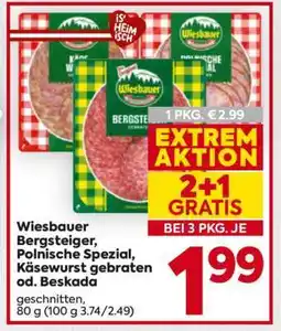 Billa Wiesbauer Bergsteiger, Polnische Spezial, Käsewurst gebraten od. Beskada Angebot