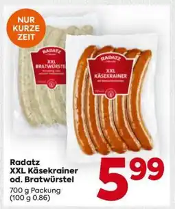 Billa Radatz XXL Käsekrainer od. Bratwürstel Angebot