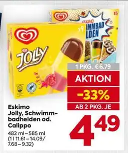 Billa Eskimo Jolly, Schwimmbadhelden od. Calippo Angebot