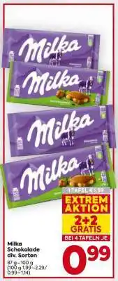 Billa Milka Schokolade div. Sorten Angebot