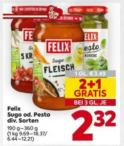 Billa Felix Sugo od. Pesto div. Sorten Angebot