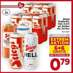 Billa Stiegl Goldbräu, Hell, 0,0% od. Radler div. Sorten Angebot
