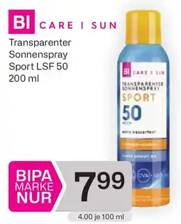 Bipa Bi care i sun transparenter sonnenspray sport lsf 50 Angebot