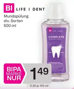 Bipa Bi life i dent mundspülung Angebot