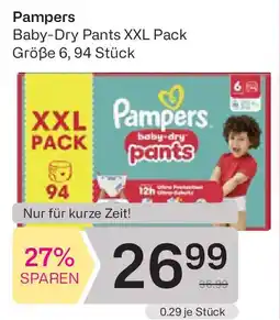 Bipa Pampers baby-dry pants xxl pack Angebot