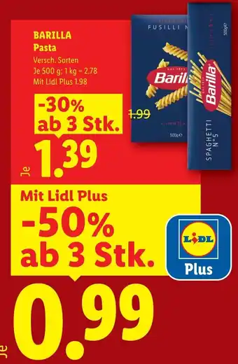 Lidl Barilla pasta Angebot